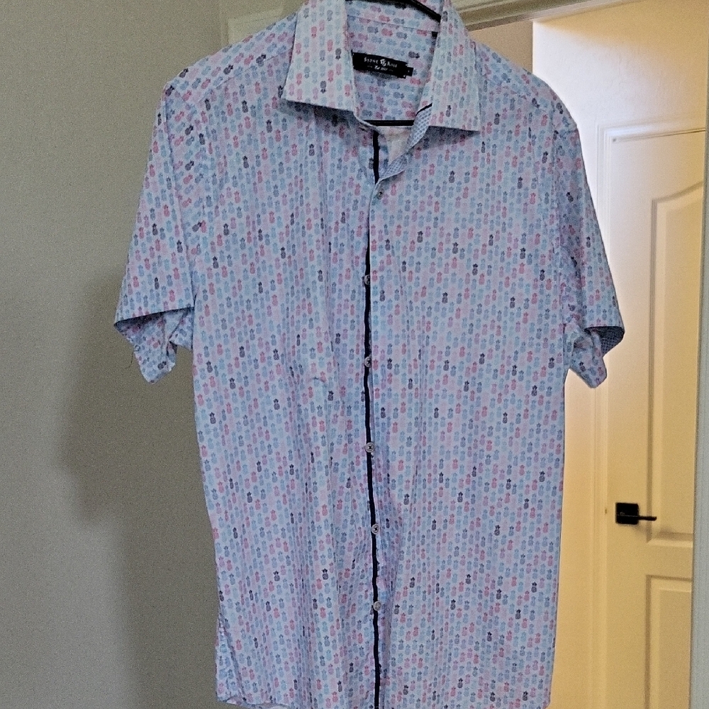 Stone Rose Multicolor Pineapple Patterned Button … - image 1